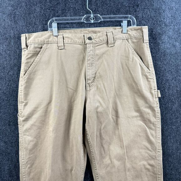 Carhartt Pants Men's 38x32 Relaxed Fit Tan Carpenter Work B324-DKH - Picture 2 of 8